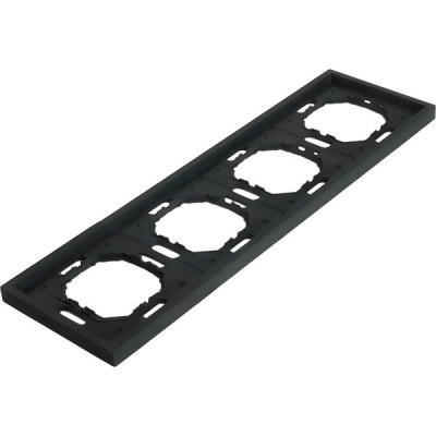 Рамка 4п, IP20, STEKKER Эмили [PFR00-5004-05] черный уголь soft touch