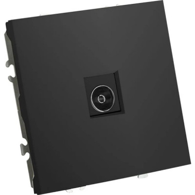 Розетка с/у TV одиночная, IP20, STEKKER Эмили [RST00-5108-05][12] черный уголь soft touch
