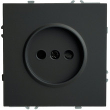 Розетка с/у 2P 16A, IP20, со шторками, STEKKER Эмили [RST16-5109-05][12] черный уголь soft touch