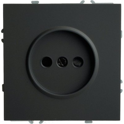 Розетка с/у 2P 16A, IP20, со шторками, STEKKER Эмили [RST16-5109-05][12] черный уголь soft touch