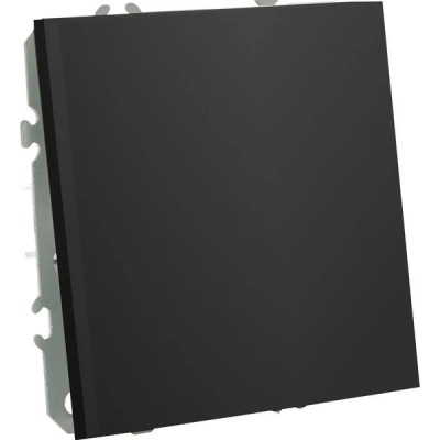 Переключатель с/у 1-кл 10А, IP20, STEKKER Эмили [RSW10-5105-05] черный уголь soft touch
