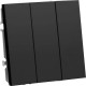 Выключатель с/у 3-кл 10A, IP20, STEKKER Эмили [RSW10-5108-05] черный уголь soft touch