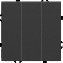 Выключатель с/у 3-кл 10A, IP20, STEKKER Эмили [RSW10-5108-05] черный уголь soft touch