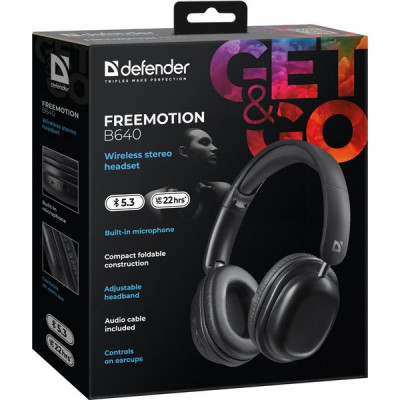 Гарнитура Defender B640 FreeMotion, черный, Bluetooth [63640]