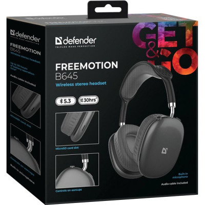 Гарнитура Defender B645 FreeMotion, черный, Bluetooth [63645]