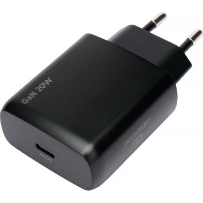 Зарядное устройство Cablexpert, 20Вт GaN, 3А, QC4.0/PD, 1xType-C [MP3A-PC-60] черный