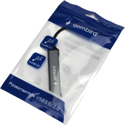 Концентратор USB 3.0 GEMBIRD UHB-C202, USB3.0, 3xUSB2.0, OTG, кабель Type-C 10 см