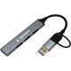 Концентратор USB 3.0 GEMBIRD UHB-C204, USB3.0, 3xUSB2.0, OTG, кабель Type-C+USB 10см