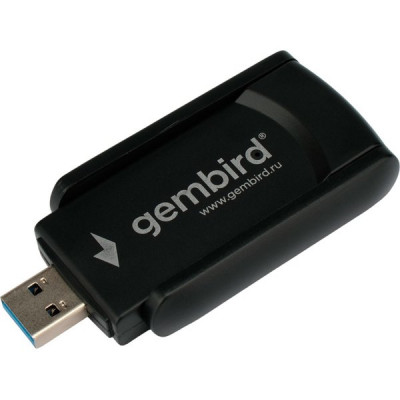 Адаптер Wi-Fi Gembird WNP-UA-020, 1.3 Гбит, двухдиапазонный с антен, MU-MIMO, USB + Bluetooth: 4.2