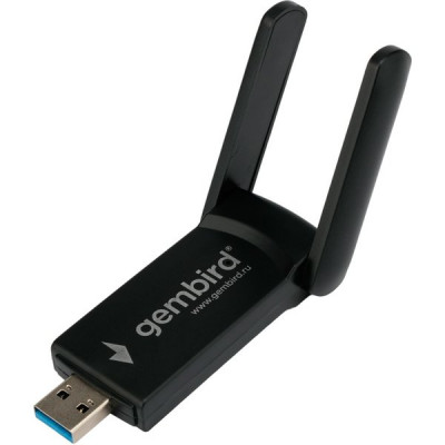 Адаптер Wi-Fi Gembird WNP-UA-020, 1.3 Гбит, двухдиапазонный с антен, MU-MIMO, USB + Bluetooth: 4.2