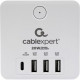 Разветвитель 4 розетки с заземлением, 16А/4000Вт, 1xType-C PD, 3хUSB, Cablexpert Cube [CUBE-4] белый