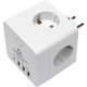 Разветвитель 4 розетки с заземлением, 16А/4000Вт, 1xType-C PD, 3хUSB, Cablexpert Cube [CUBE-4] белый