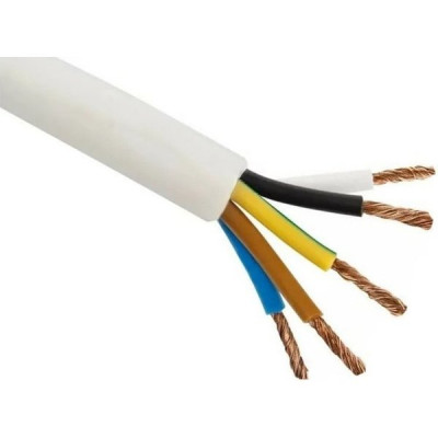 Провод ПВС 5*2,5, круглый, белый, в бухте 100м, Ореол ГОСТ
