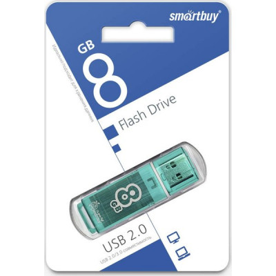 Накопитель USB Flash 8Gb SmartBuy Glossy series Green