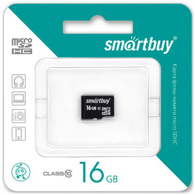 Карта памяти Micro SDHC 16Gb SmartBuy Class 10 без адаптера