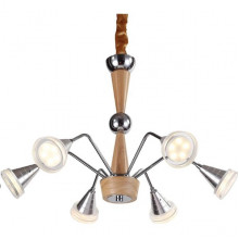 Люстра подвесная LED  30W, 3000K, 600*600*790, Lucia Tucci [Natura 072.6 Led] хром/св.дер/бел