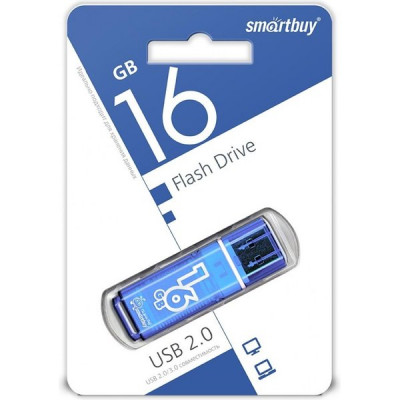 Накопитель USB Flash 16Gb SmartBuy Glossy series Blue