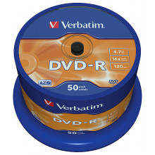 Диск DVD-R 4.7Gb 16x Verbatim #43548 [cake50/200]