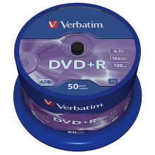 Диск DVD+R 4.7Gb 16x Verbatim #43550 [cake50/200]