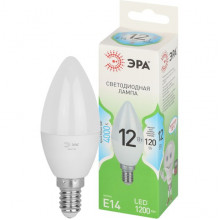 Лампа LED E14/B35 свеча, 12W, 4000K, 1200Лм, ЭРА GL [LED B35-12W-840-E14 GL]