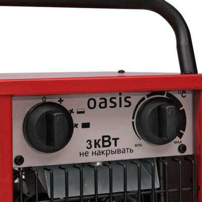 Тепловая пушка 3кВт, ТЭН, вентилятор, 500 м3/час, до 30 м2, OASIS [TP-30S]