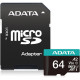 Карта памяти Micro SDXC 64Gb A-DATA Class 10 с адаптером Premier Pro UHS-I [AUSDX64GUI3V30SA2-RA1]