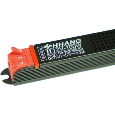 Блок питания 12V 100W, IP20, металл решетка узкий с клеммами, 215*20*20, HHANG [H12V-100W]