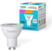 Лампа LED GU10/MR16 софит, 10W, 4000K, 930Лм, с линзой 38, Sweko [42LED-PAR16-10W-230-4000K-GU10-38]