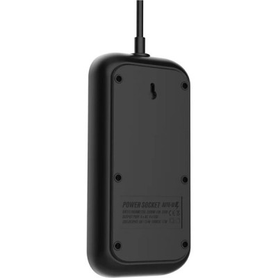 Сетевой фильтр  6м, 6 розеток, 10А/2500Вт, 4xUSB, LDNIO [SE6403] черный/серый