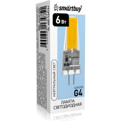 Лампа LED G4, 6W/12В, 4000K, 480Лм, Smartbuy [SBL-G4-6-40K]