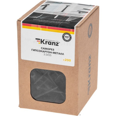 Саморез гипсокартон-металл 3.5х55, короб 200шт, KRANZ [KR-01-3341-009]