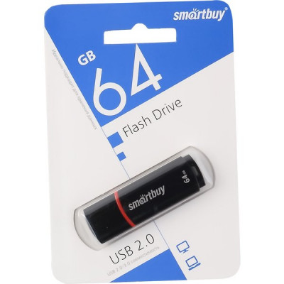 Накопитель USB Flash 64Gb SmartBuy Crown Black