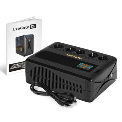ИБП ExeGate NEO Smart BU-1000.LCD.AVR.5SH.RJ.USB (1000VA/500W, цветной LCD-дисплей, AVR) [298095]
