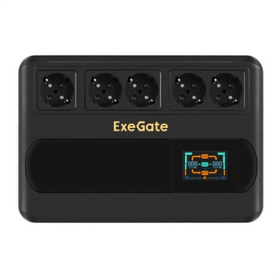 ИБП ExeGate NEO Smart BU-1000.LCD.AVR.5SH.RJ.USB (1000VA/500W, цветной LCD-дисплей, AVR) [298095]