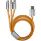 Кабель USB - Lightning + microUSB + Type-C, 1.0м, 3A, суперт., SmartBuy [IK-312QBOMB2-ORANGE] оранж.