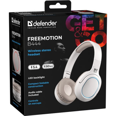 Гарнитура Defender B444 FreeMotion, бежевый, Bluetooth [63444]