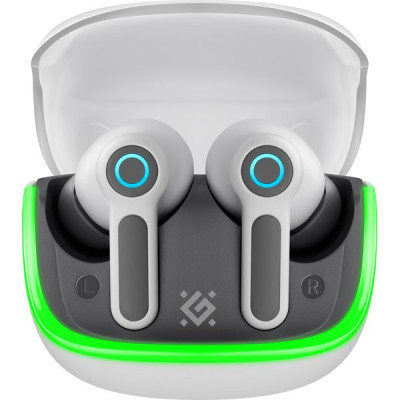 Гарнитура Defender CyberDots 290, белый, беспроводные игровые TWS [63290]