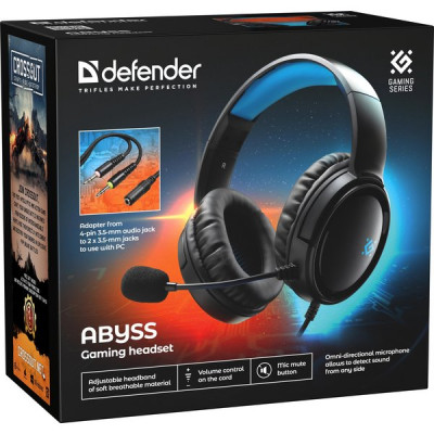 Гарнитура Defender Abyss, черный, 2.0м кабель [64548]
