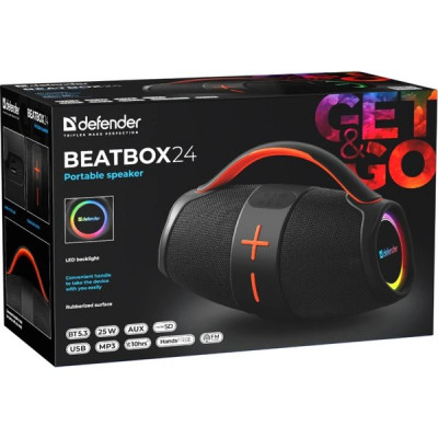 Колонка DEFENDER BEATBOX 24, 25W, портативная, BT/FM/TF/USB/AUX/TWS [65324]