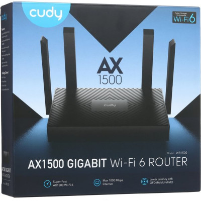 Маршрутизатор Cudy WR1500 AX1500 10/100/1000 черный