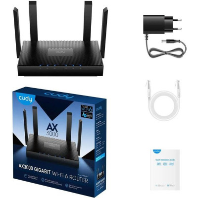 Маршрутизатор Cudy WR3000 AX3000 10/100/1000BASE-TX/Wi-Fi черный