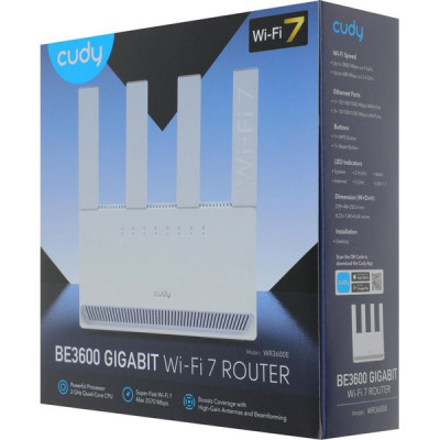 Маршрутизатор Cudy WR3600E BE3600 Wi-Fi7 Mesh 10/100/1000BASE-TX белый