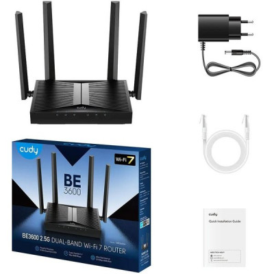 Маршрутизатор Cudy WR3600H BE3600 Wi-Fi7 Mesh 10/100/1000BASE-TX черный