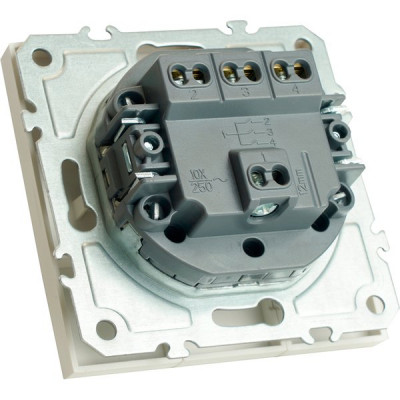 Выключатель с/у 3-кл 10A, IP20, STEKKER Эмили [RSW10-5108-01] белый фарфор soft touch