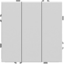 Выключатель с/у 3-кл 10A, IP20, STEKKER Эмили [RSW10-5108-01] белый фарфор soft touch