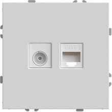 Розетка с/у TV + RJ45 IP20, STEKKER Эмили [RST00-5106-01][12] белый фарфор soft touch