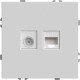 Розетка с/у TV + RJ45 IP20, STEKKER Эмили [RST00-5106-01][12] белый фарфор soft touch