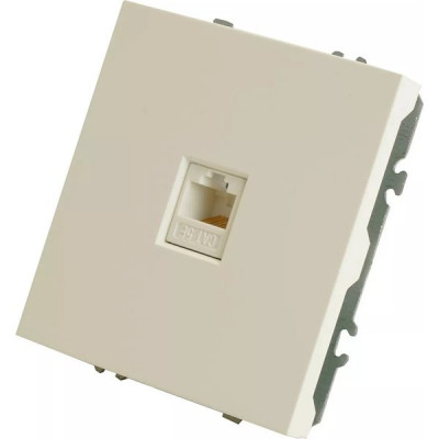 Розетка с/у компьютерная 1xRJ45, IP20, STEKKER Эмили [RST00-5117-01][12] белый фарфор soft touch