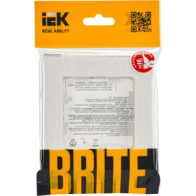 Рамка 1п, IP20, IEK BRITE РУ-1-Бр [BR-M12-51-K01] белый рифленый