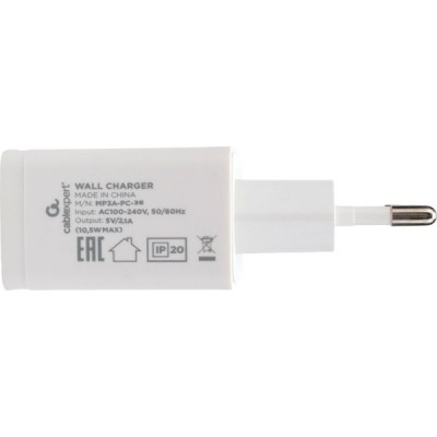 Зарядное устройство Cablexpert, 10.5Вт, 2.1А, USB [MP3A-PC-67] белый